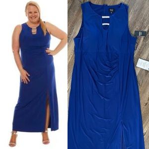 Royal cobalt Blue Plus Size MSK  Rhinestone Trim
Gown Size 2X Dress